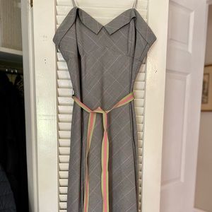 Trina Turk Gray Plaid Strapless Dress